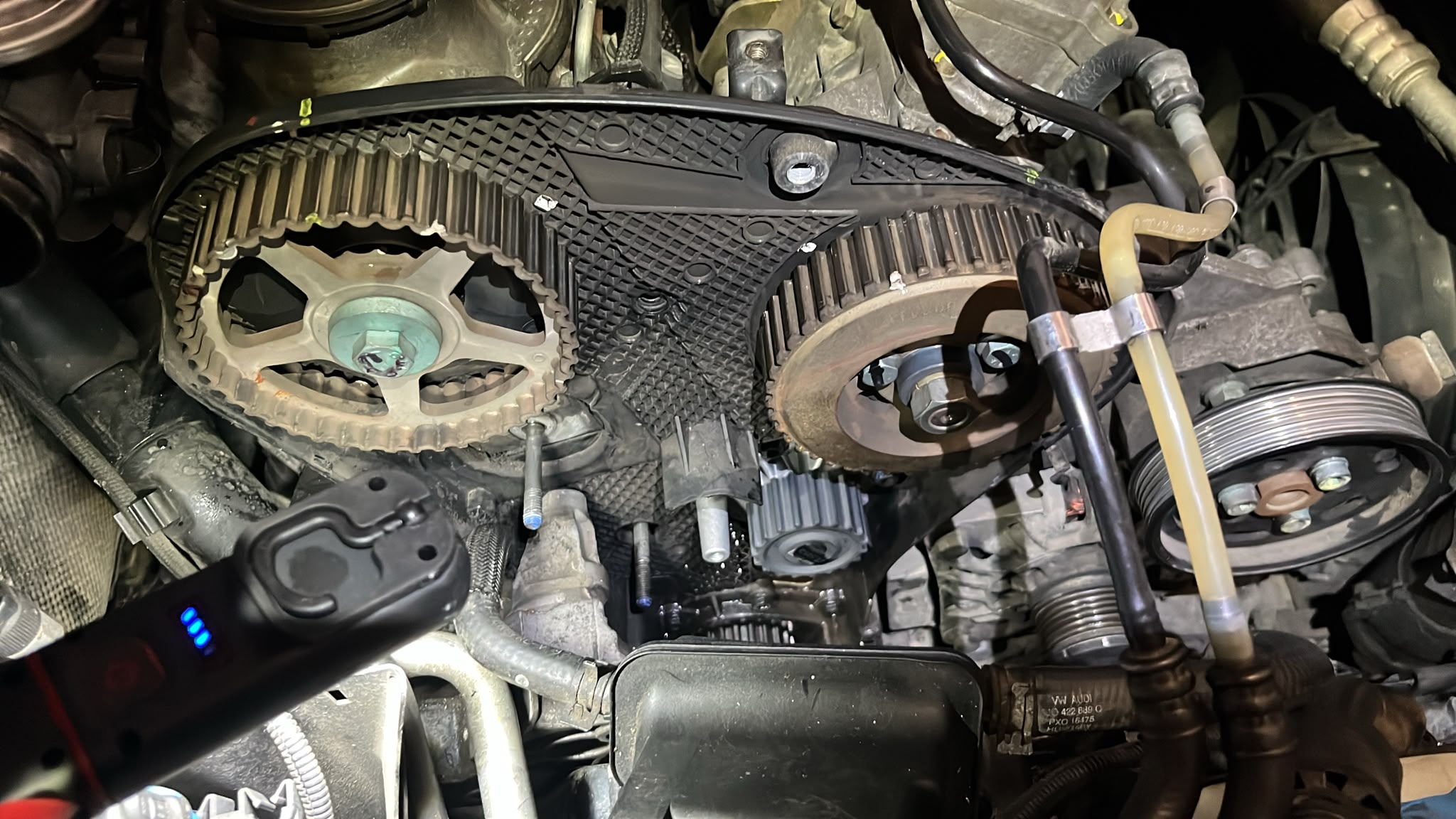 Detail rozvodového mechanizmu motora